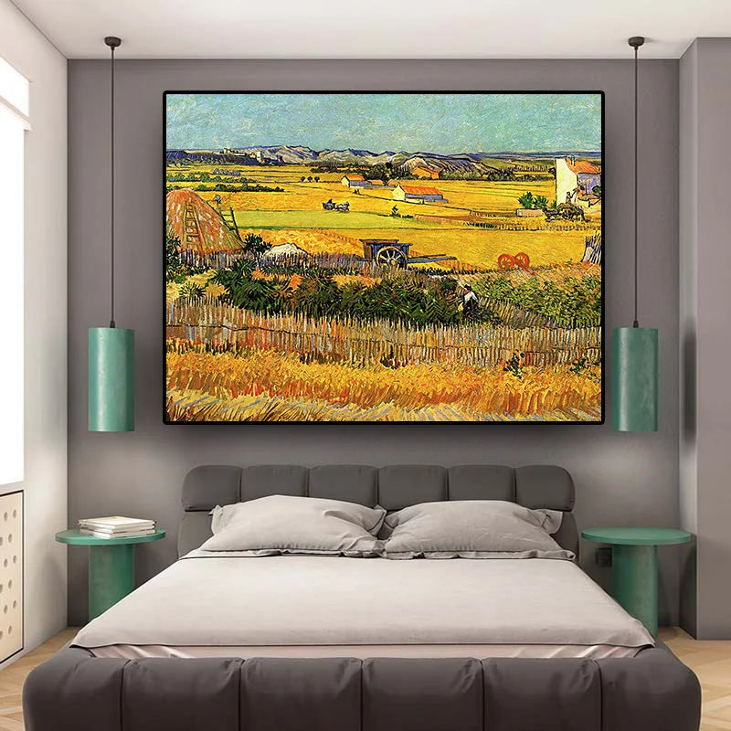 CowLost | harvest-at-la-crau-by-van-gogh-landscape-oil-painting-reproductions-on-canvas |7
