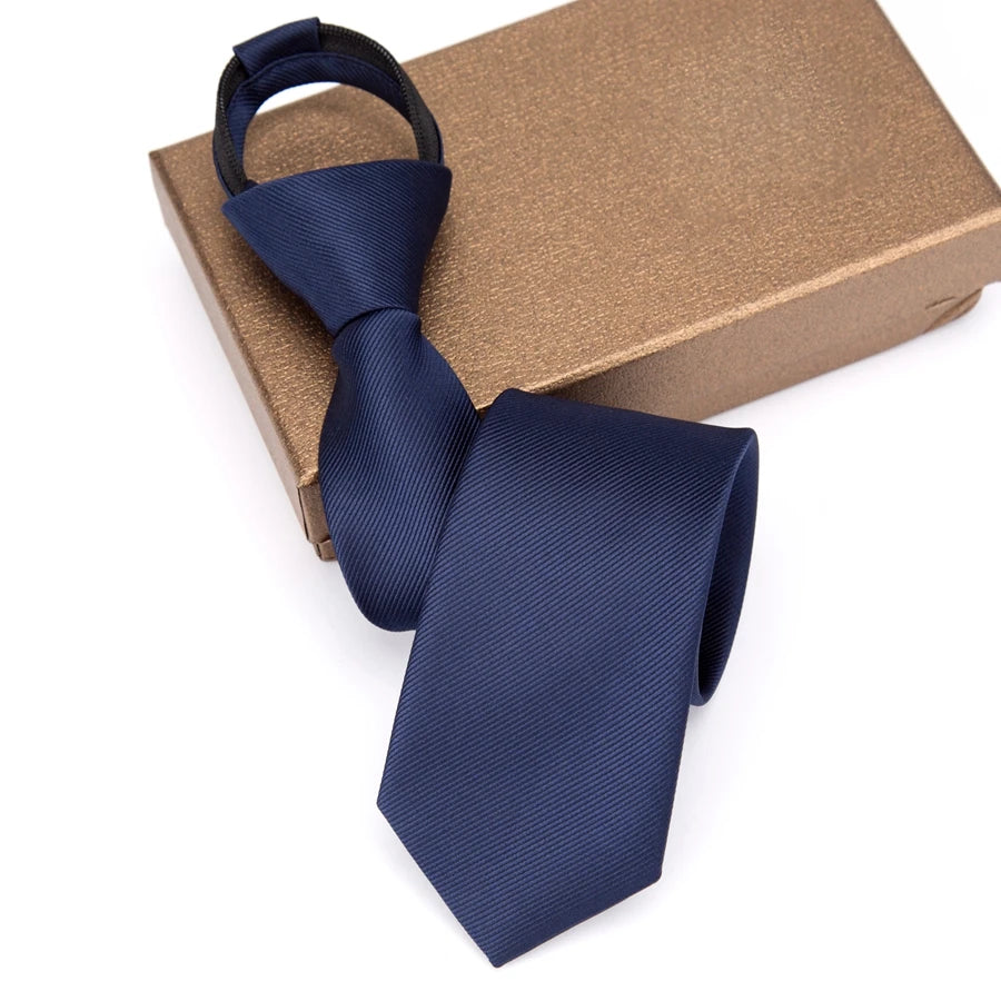 CowLost | men-necktie-zipper-lazy-tie-fashion-solid-6cm |6
