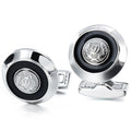 CowLost | clothing-accessories-hawson-d-initial-round-black-enamel-cufflinks-for-men |1