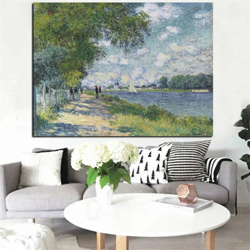 CowLost | hd-print-claude-monet-seine-in-argenteuil-impressionist-landscape-oil-painting-on-canvas |2