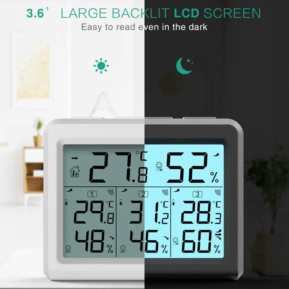 ORIA Digital Wireless Hygrometer Thermometer LCD Indoor Outdoor Temperature Humidity Monitor with Remote Sensor