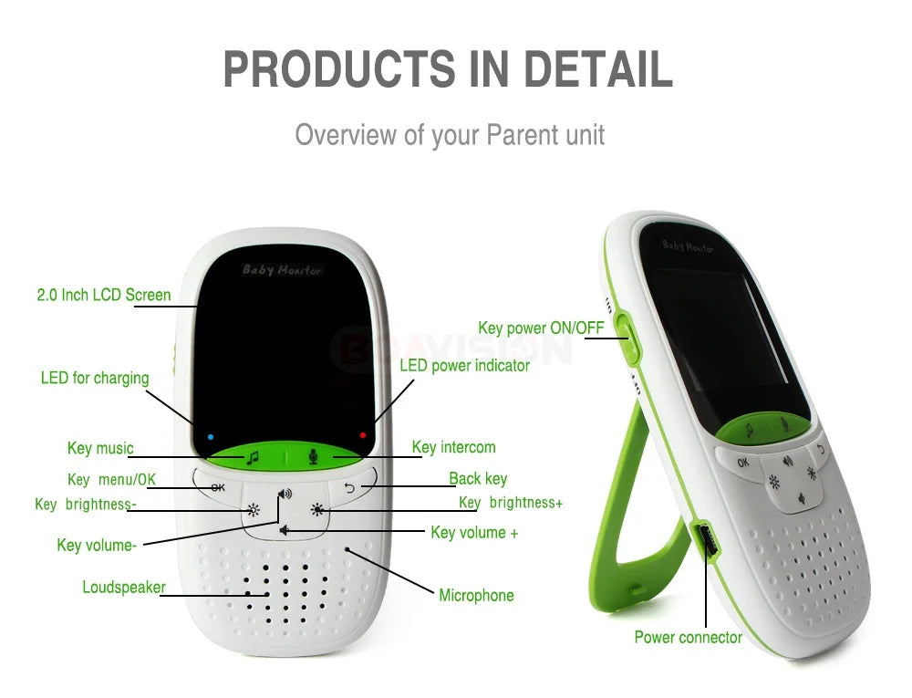 CowLost | baby-monitor-vb602-ir-night-vision-temperature-monitor-lullabies-intercom-vox-mode-video-baby-camera-walkie-talkie-babysitter |18