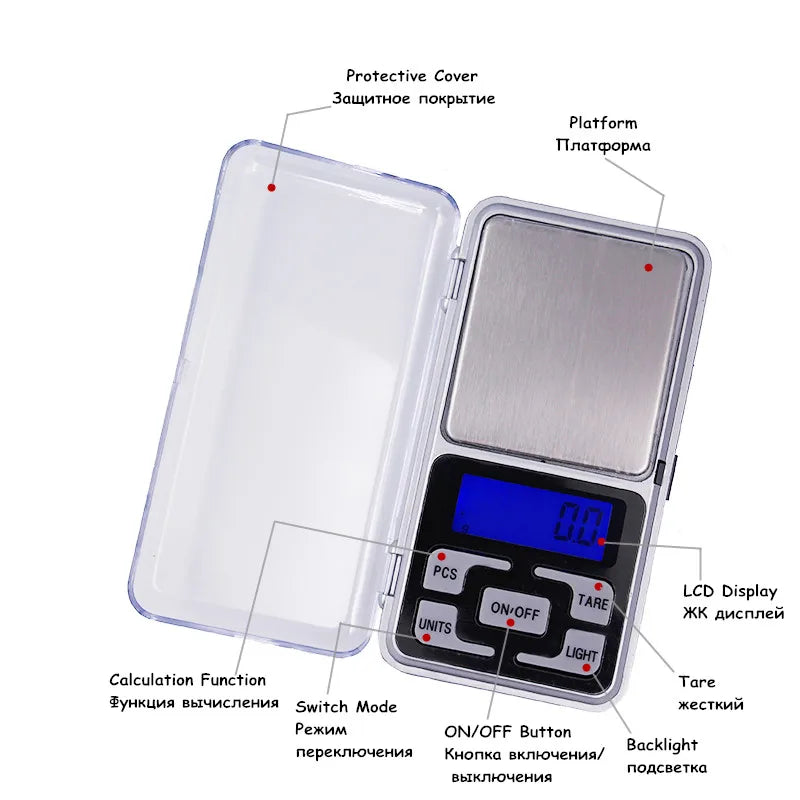 JUANJUAN 1000g 0.1g Mini LCD Digital Pocket Jewelry Scale 1kg Diomand Balance