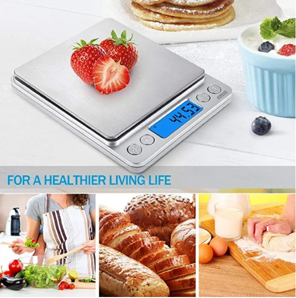 AMIR Mini Digital Kitchen Scale 500g/0.01g Stainless Steel LCD Display