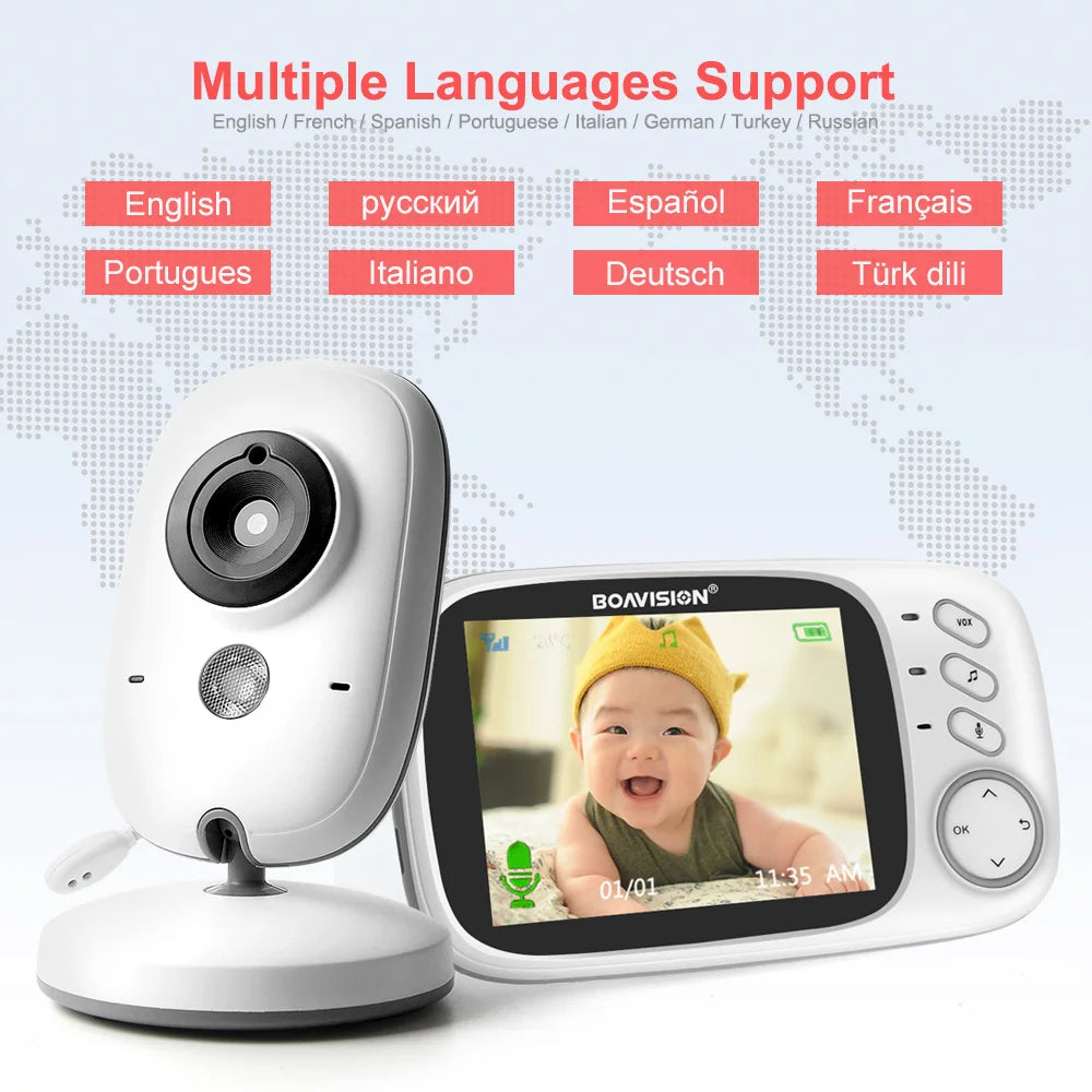 CowLost | 3-2-inch-color-lcd-wireless-video-baby-monitor-night-vision-5m-nanny-monitor-bebek-lullabies-surveillance-security-camera-vb603 |15
