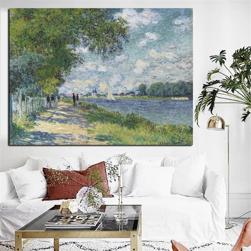 CowLost | hd-print-claude-monet-seine-in-argenteuil-impressionist-landscape-oil-painting-on-canvas |1