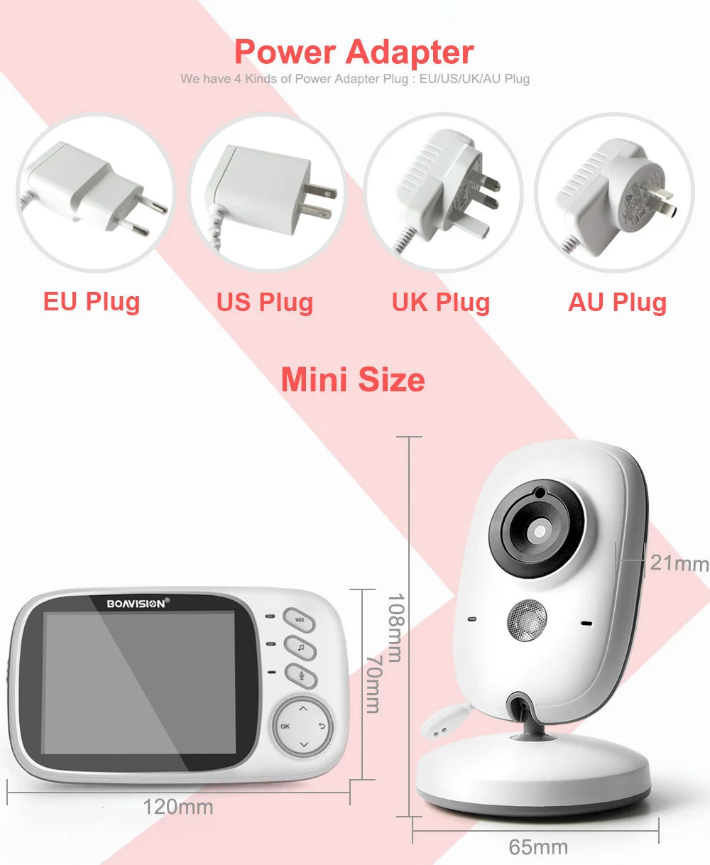 CowLost | 3-2-inch-color-lcd-wireless-video-baby-monitor-night-vision-5m-nanny-monitor-bebek-lullabies-surveillance-security-camera-vb603 |16