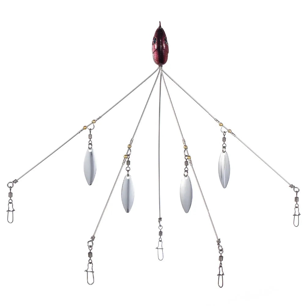 CowLost | sporting-goods-bassdash-5-arm-umbrella-fishing-lure-rig-alabama-rig-head-18g |9