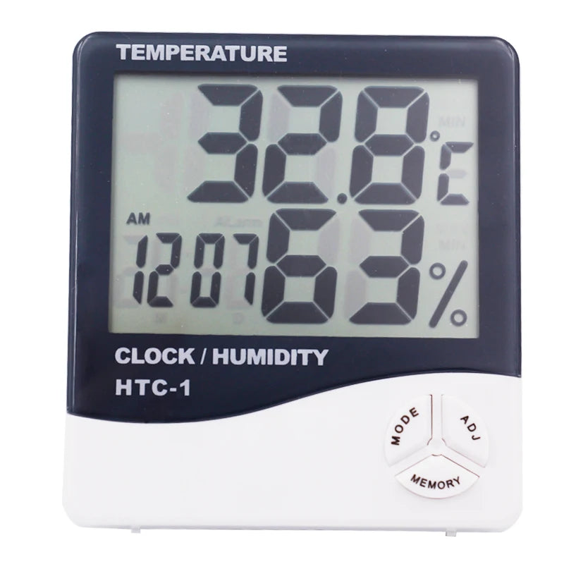 Intelligent Weather Clock with LCD Thermometer, Hygrometer, Alarm, Calendar, Voice-Activated Backlight, Temp & Humidity