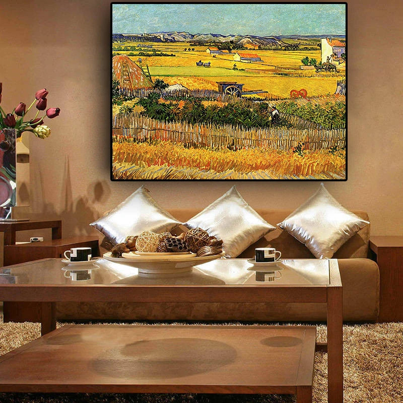 CowLost | harvest-at-la-crau-by-van-gogh-landscape-oil-painting-reproductions-on-canvas |10