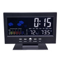 Intelligent Weather Clock with LCD Thermometer, Hygrometer, Alarm, Calendar, Voice-Activated Backlight, Temp & Humidity