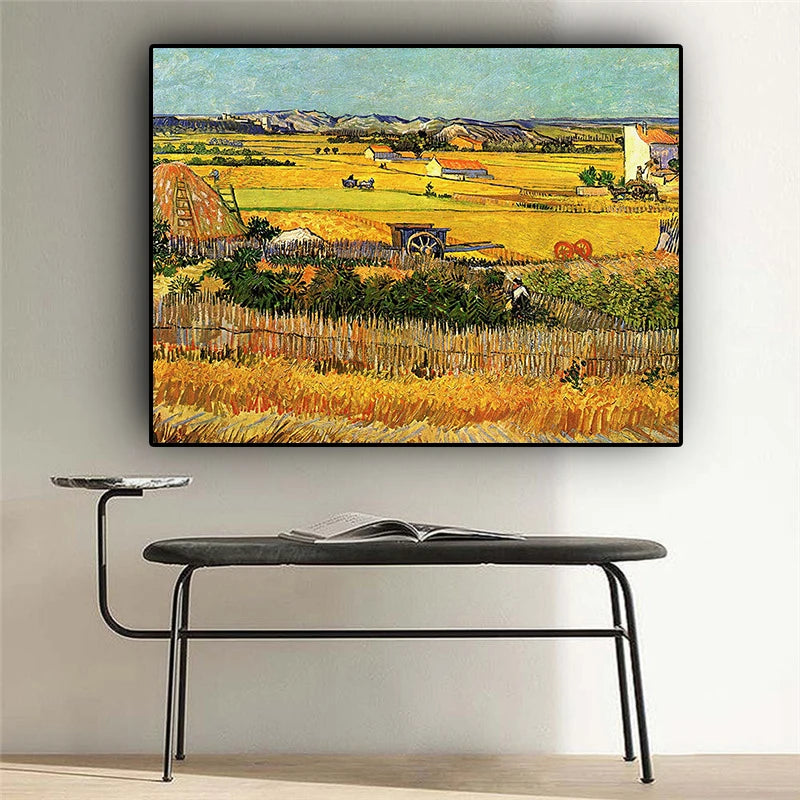 CowLost | harvest-at-la-crau-by-van-gogh-landscape-oil-painting-reproductions-on-canvas |11