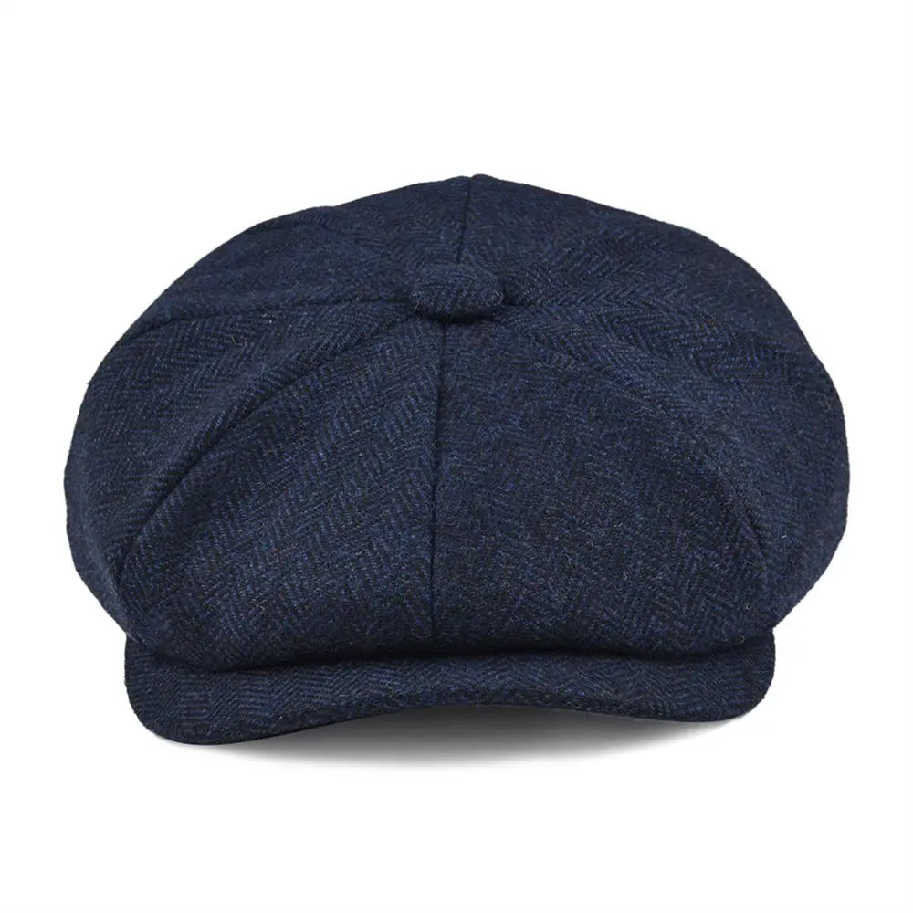 CowLost | botvela-wool-tweed-newsboy-cap-herringbone |2