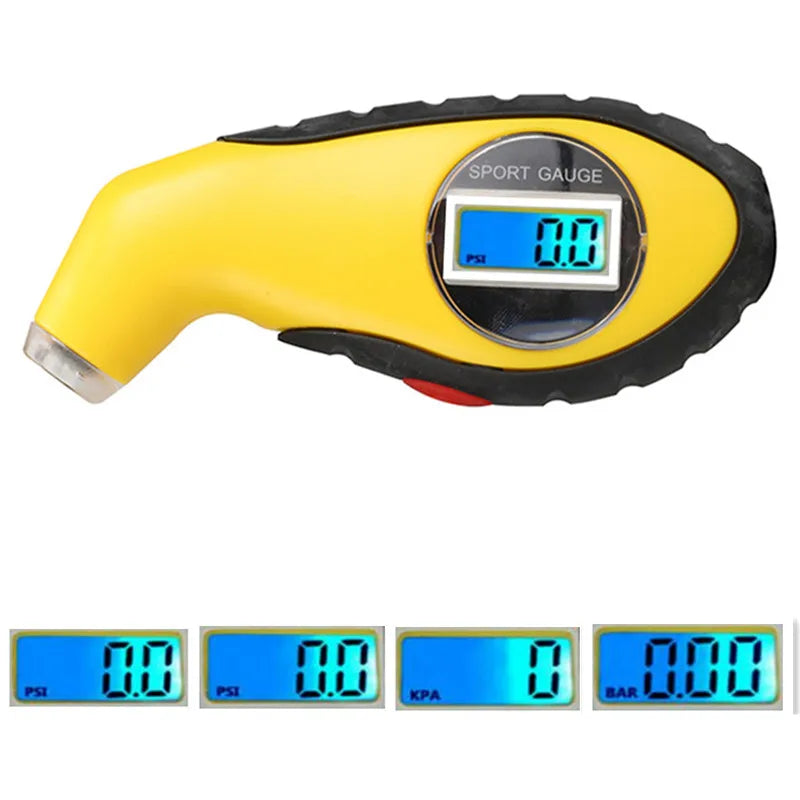 Digital Car Tire Pressure Gauge LCD Manometer Tester Tool with Security Alarm for Motorcycle