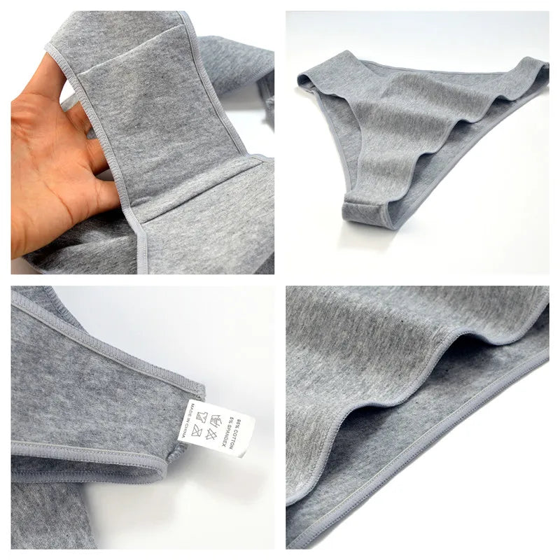 CowLost | product_id-3pcs-womens-soft-cotton-low-rise-high-cut-briefs-underwear |3