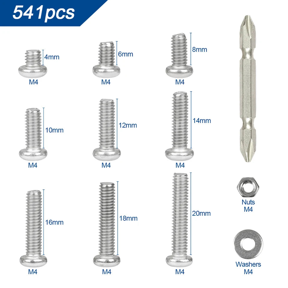 CowLost | nindejin-541-721pcs-cross-round-head-screw-assortment-kit |8