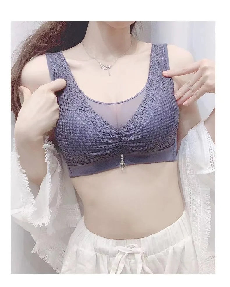 CowLost | product_id-sexy-lace-seamless-wire-free-push-up-bra-with-gather-support-anti-sagging-thin-molded-cups-large-size |10
