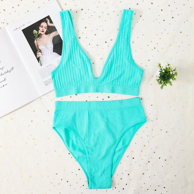 CowLost | product_id-seamless-wireless-push-up-bra-high-rise-panties-set-for-women-deep-v-lingerie |19
