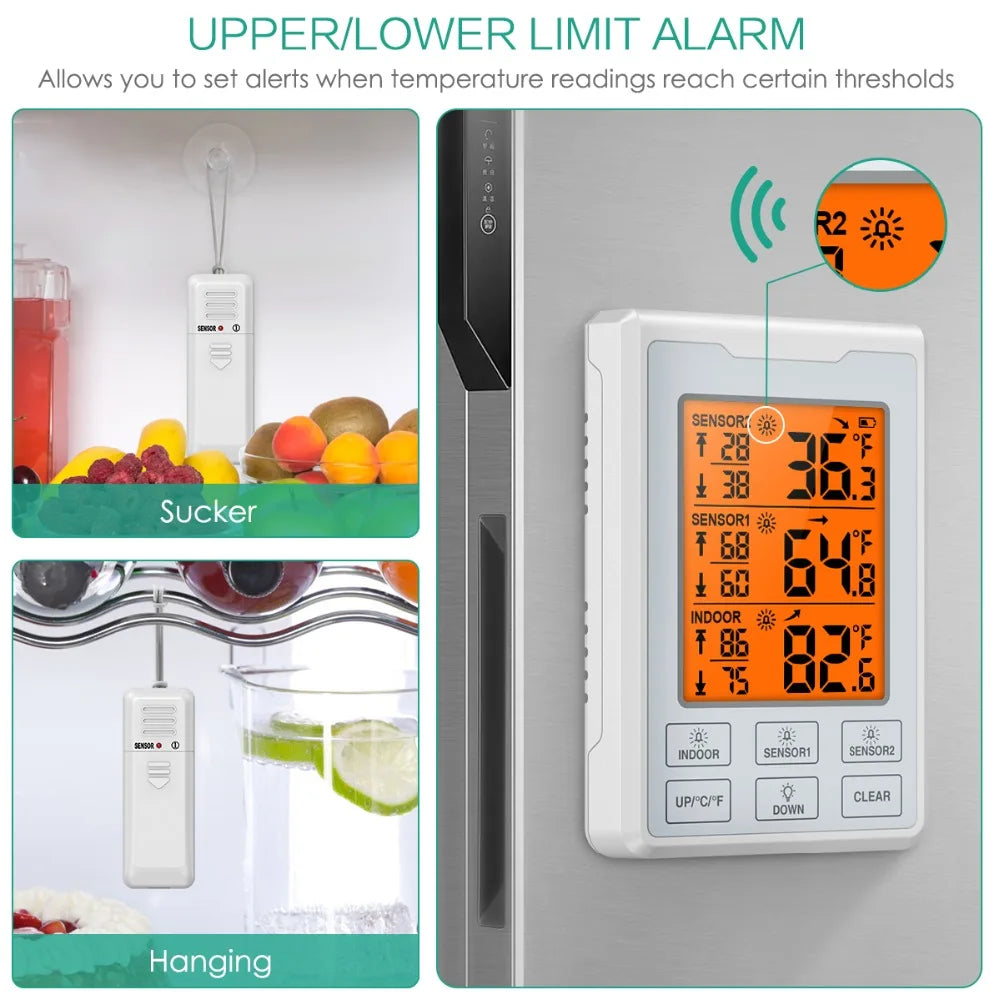 Wireless Digital Freezer and Fridge Thermometer with Weather Forecast 2020