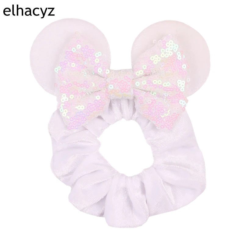 CowLost | mouse-ears-sequins-bow-women-velvet-scrunchies |15