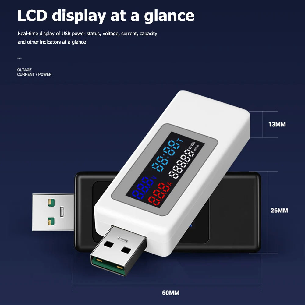 KWS-V30 6-in-1 USB DC Digital Voltage Power Meter with IPS Display and Current Tester