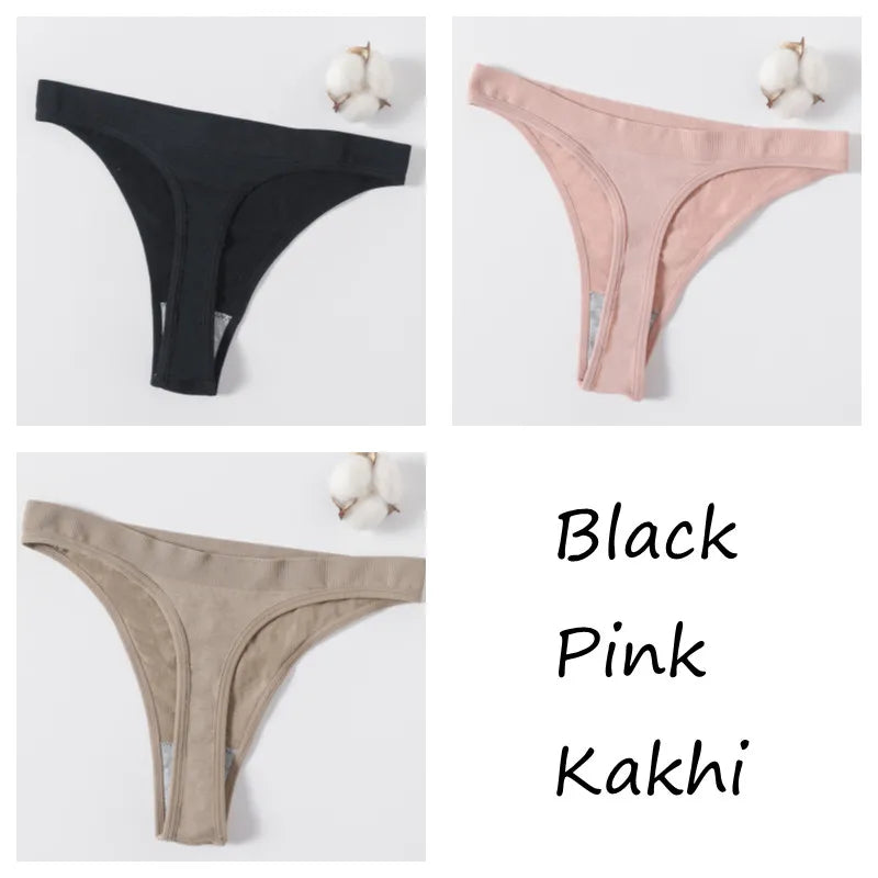 CowLost | product_id-3pcs-womens-brazilian-low-rise-ribbed-stretch-g-string-panties-m-xl-soft-comfort |26