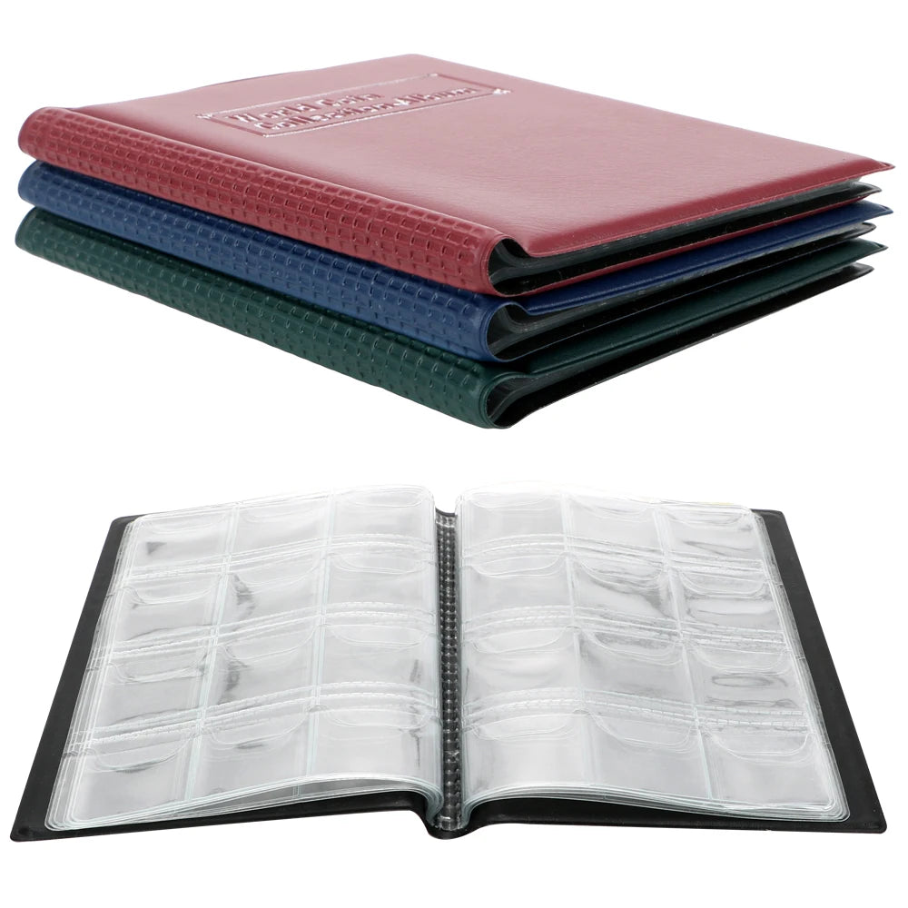 CowLost | product_id-minimalist-120g-pu-leather-coin-album-with-pvc-film-pages |7