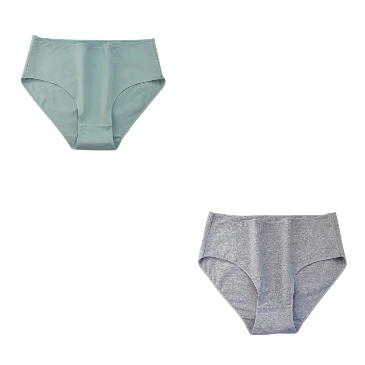 CowLost | product_id-2pcs-women-s-high-waist-cotton-briefs-breathable-solid-color-m-2xl |22