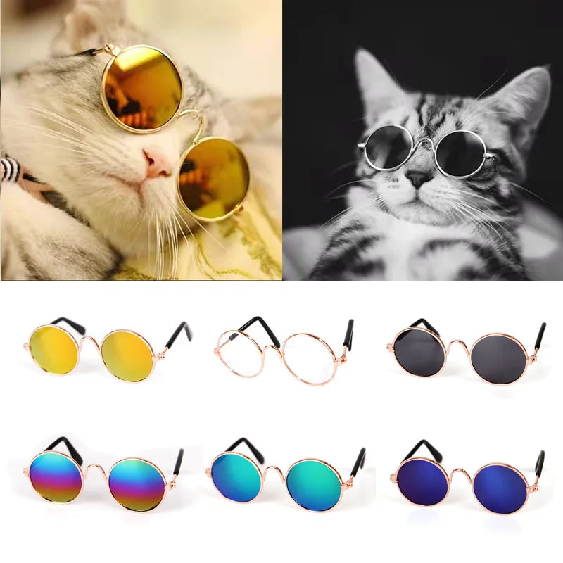CowLost | earmuffs-vintage-round-cat-sunglasses-pet-photo-props-for-cats-and-small-dogs |9