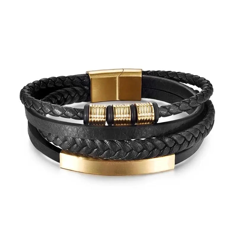 CowLost | badge-pass-holders-mens-natural-stone-beads-multilayer-leather-bracelet-with-magnetic-clasp |28