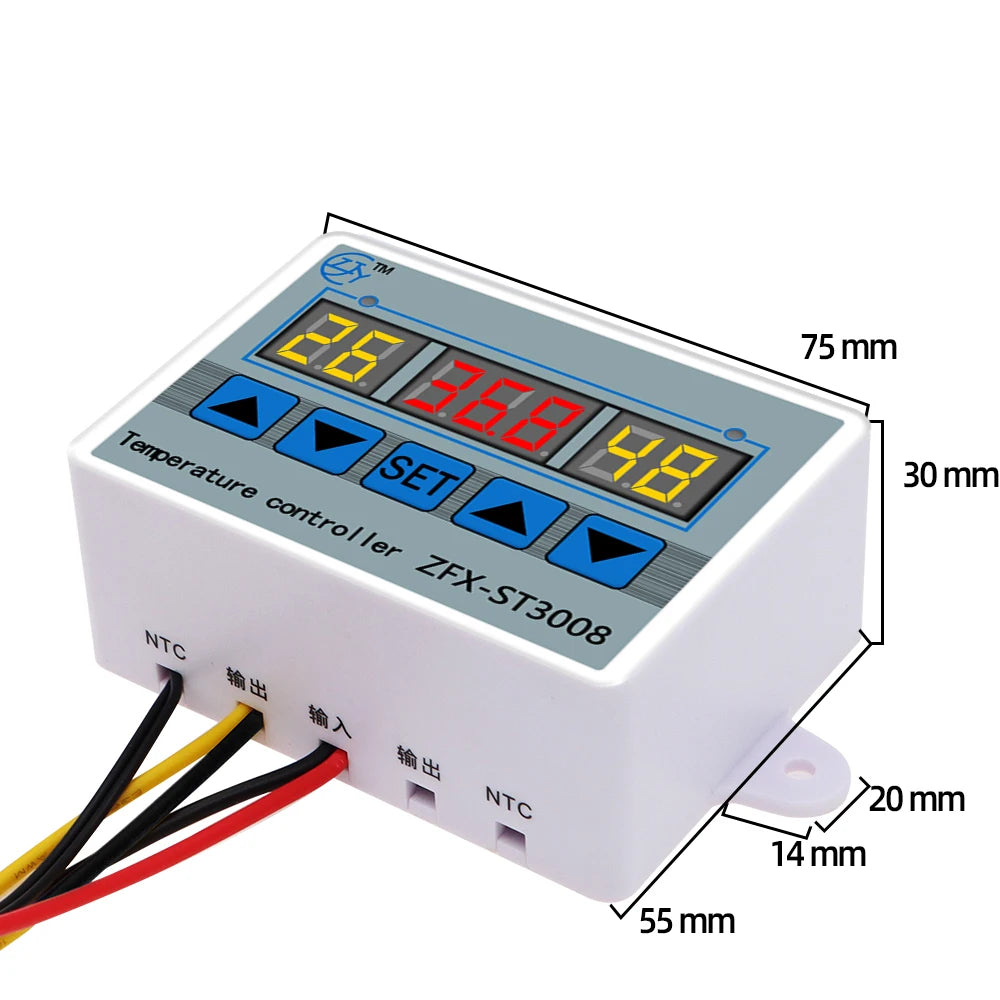 ZFX-ST3008 Microcomputer Temperature Controller Thermostat NTC10K Intelligent Time Controller Adjustable