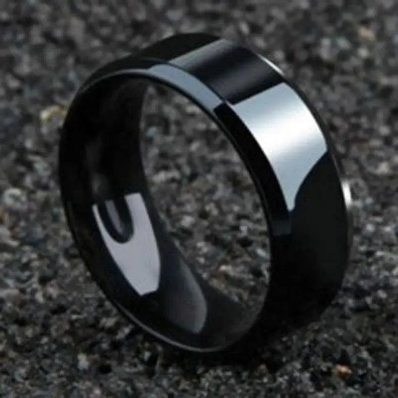 CowLost | fashion-charm-jewelry-ring-for-men-women-stainless-steel-black-rings-wedding-engagement |5