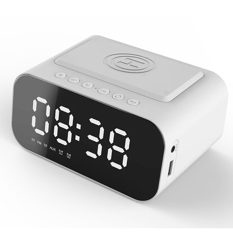 ORIA Digital Alarm Clock Bluetooth Speaker FM Radio Wireless USB Fast Charger