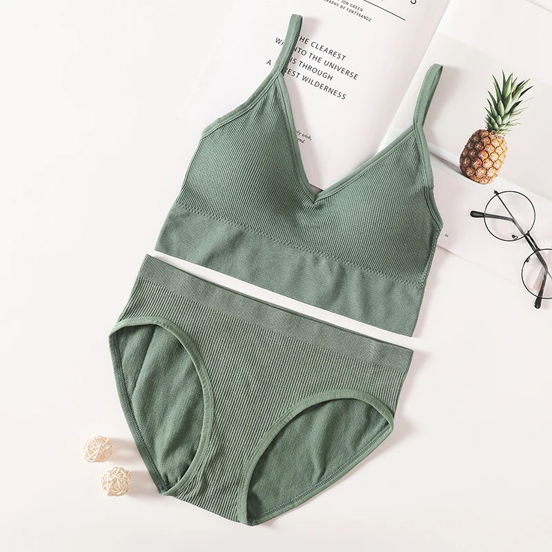 CowLost | product_id-women-seamless-push-up-bra-and-panties-set-low-back-bralette-crop-top-underwear |17