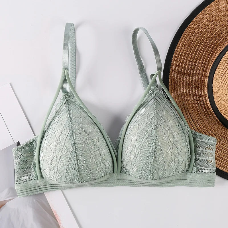CowLost | product_id-floral-lace-wire-free-push-up-bra-with-light-pads-for-women |11