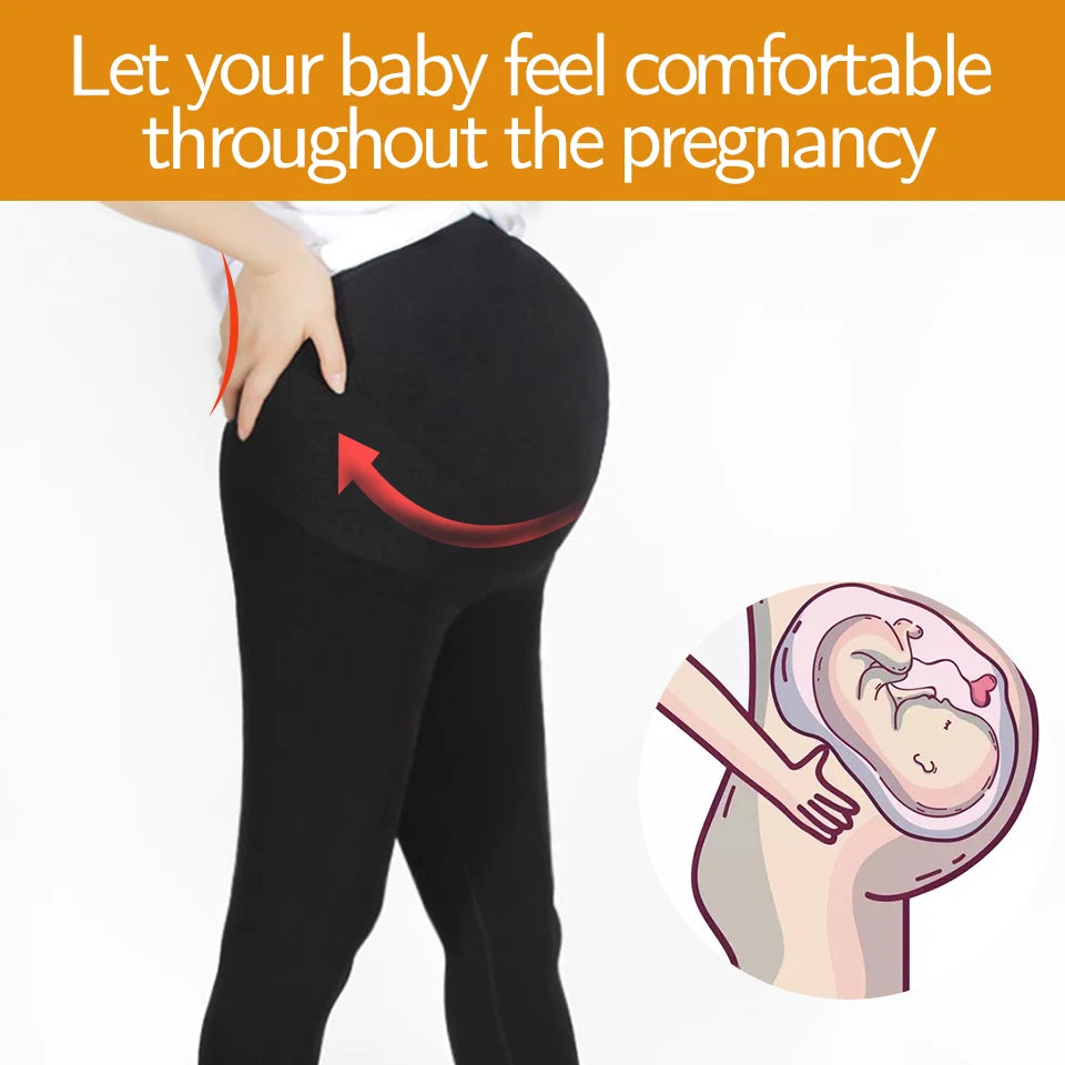 CowLost | product_id-high-waist-maternity-leggings-with-belly-support-skinny-knit-pants |20