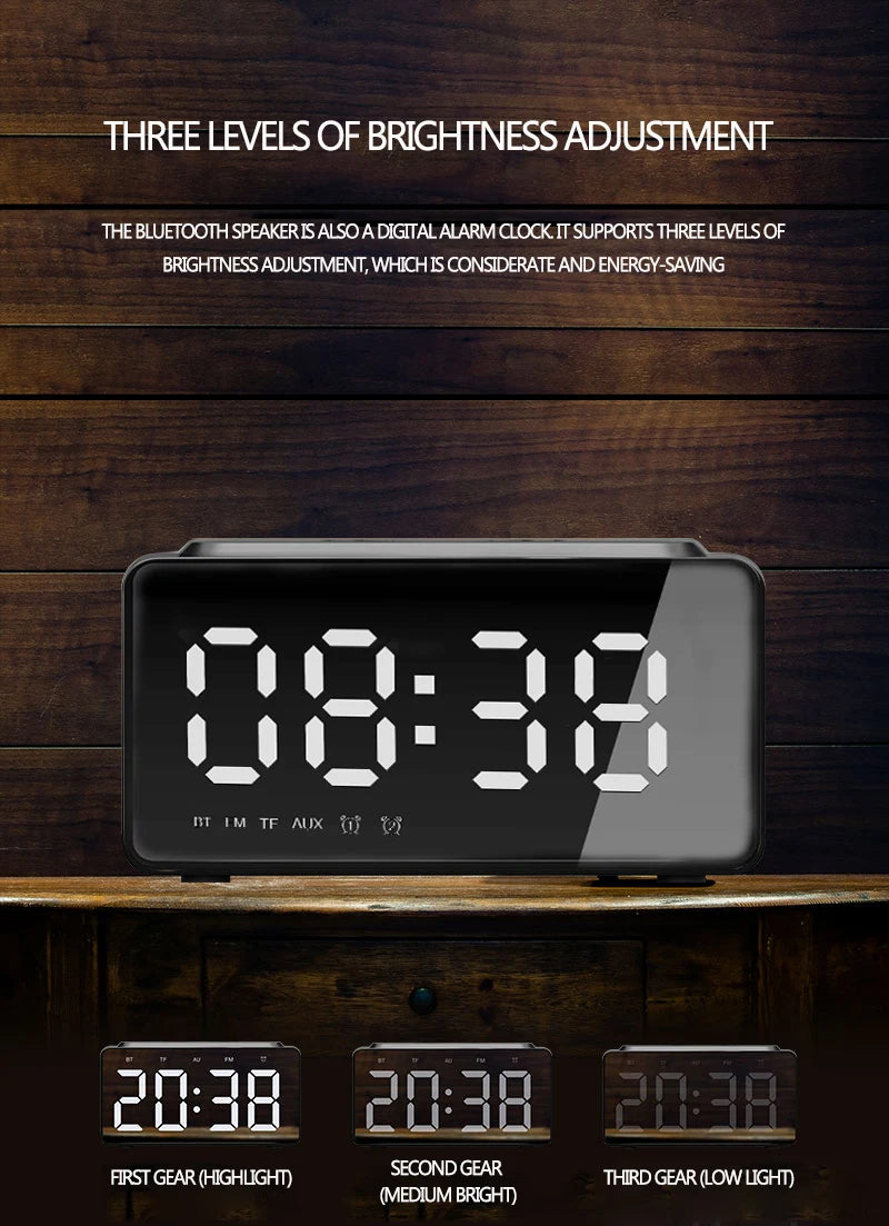 ORIA Digital Alarm Clock Bluetooth Speaker FM Radio Wireless USB Fast Charger