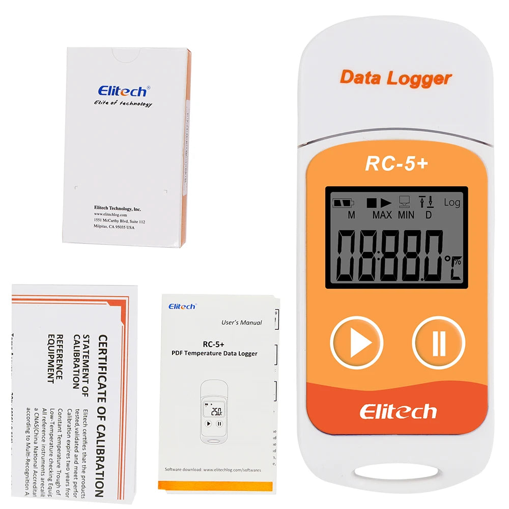 USB Temperature Data Logger Recorder 16000 Points with Built-in NTC Sensor for Warehouse and Refrigerated Transport