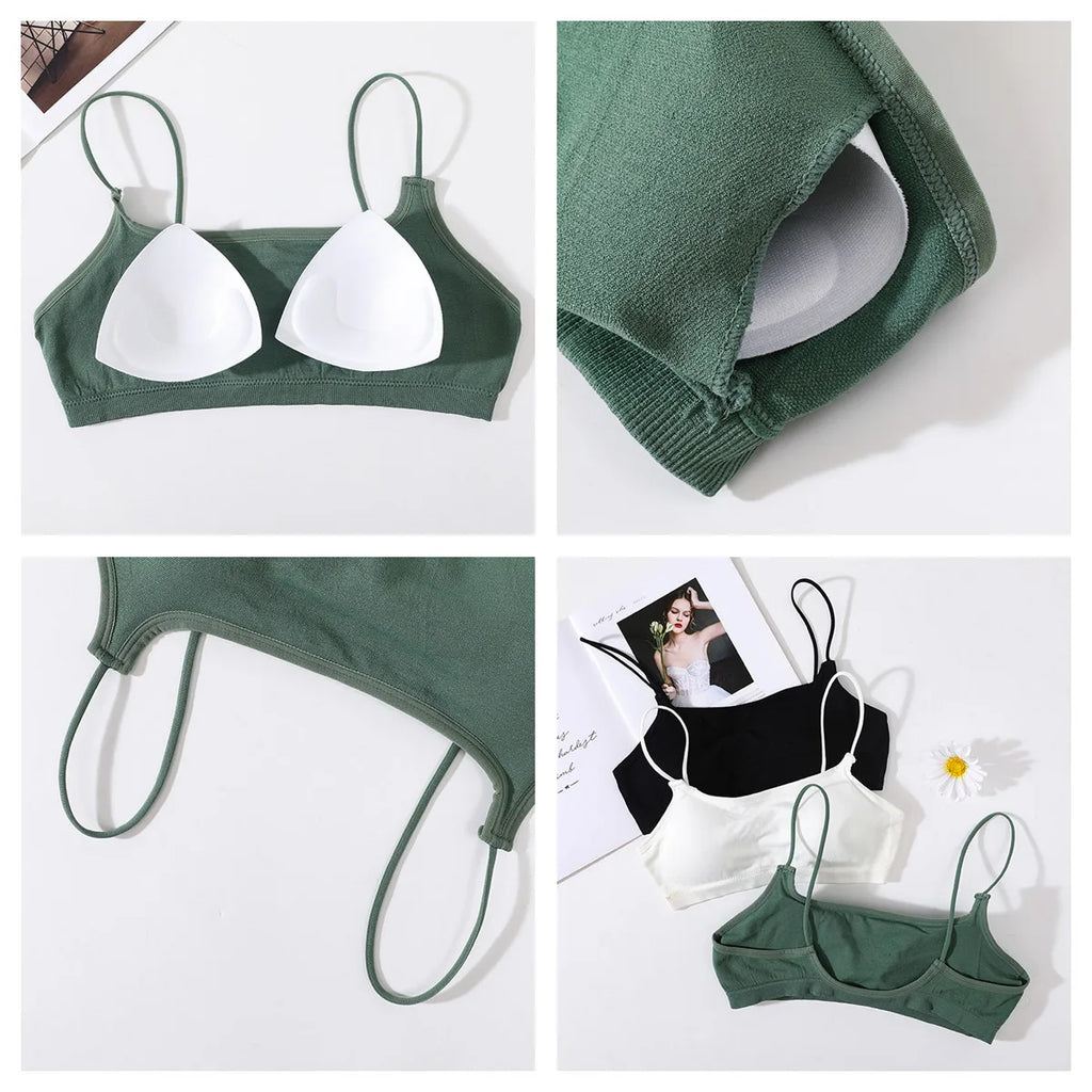 CowLost | seamless-bra-set-women-u-back-bra-thongs-sexy-lingerie-brazilian-panties-sports-fitness-underwear-female-tops-removable-pads |6