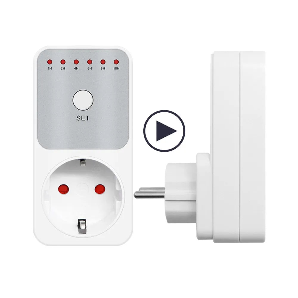 TM04 LED Countdown Timer Switch 16A 1-10h Plug-in Socket for Kitchen Appliances