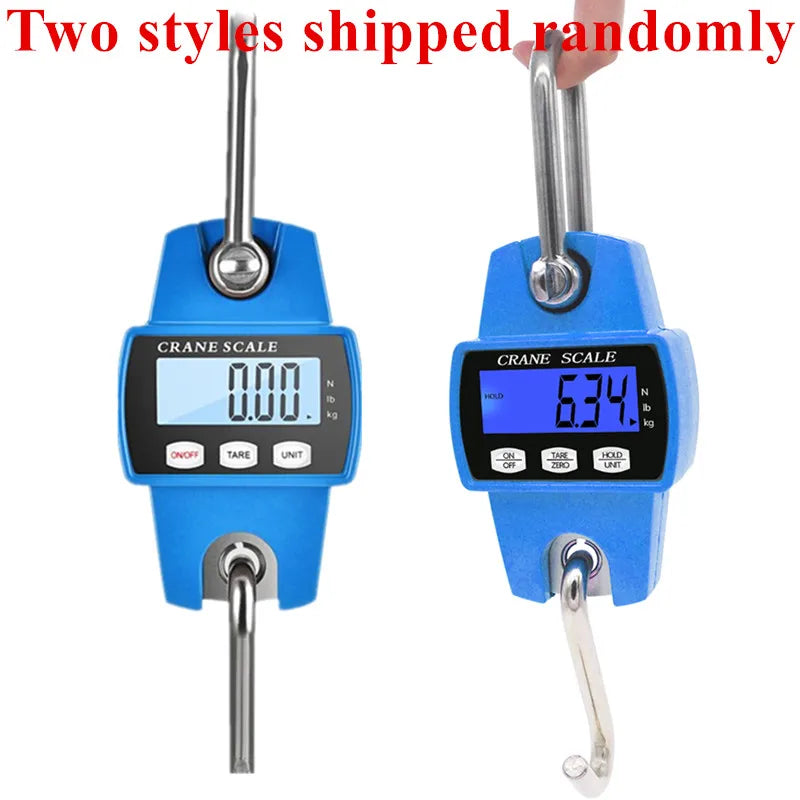 300kg Heavy Duty Electronic Digital Crane Scale 50g Accuracy Stainless Steel Hook LCD Display