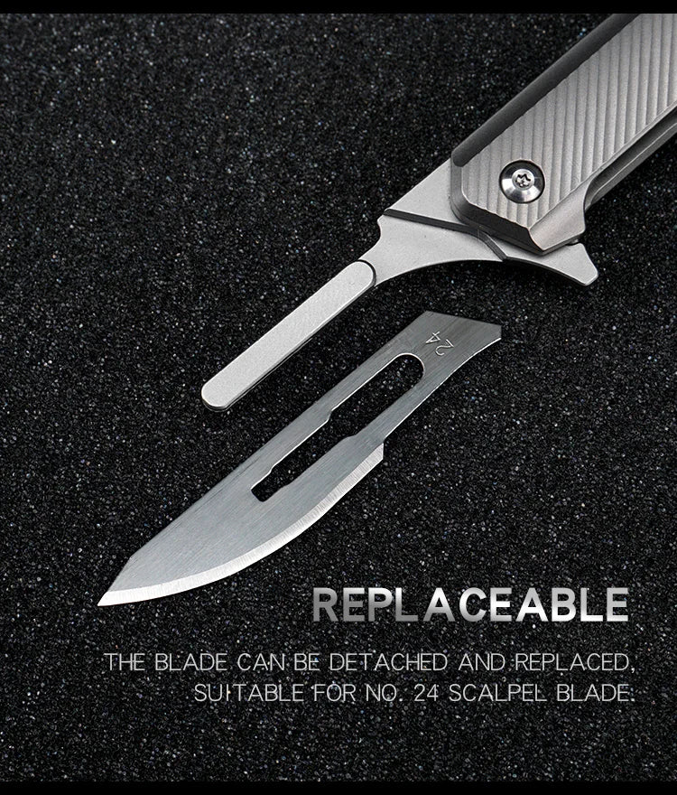CowLost | tools-upgrade-titanium-alloy-folding-scalpel-with-replaceable-blades |21