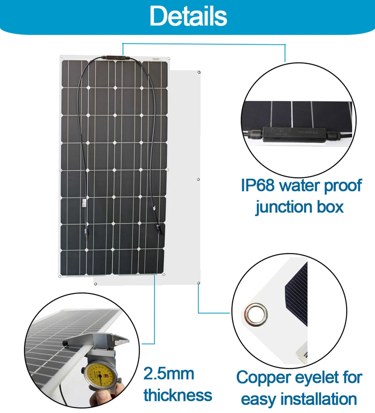 100w panel solar 200w 12v mono solar cell outdoor flexible solar panel kit