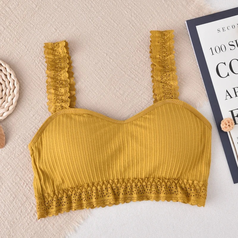 CowLost | product_id-women-s-lace-seamless-wire-free-bralette-crop-top-with-removable-pads |12