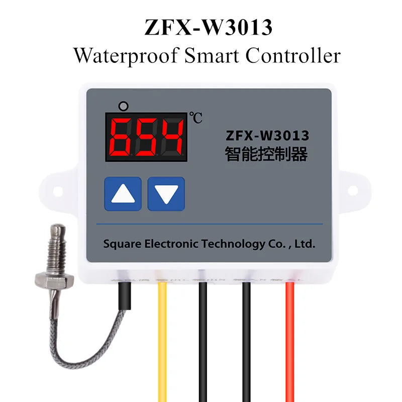 ZFX-W3013 Waterproof High Temperature Controller with K-Type Thermocouple Sensor AC 220V