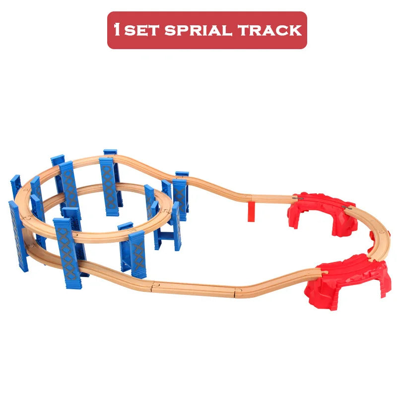 CowLost | fencing-barriers-wooden-railway-spiral-track-with-plastic-orbit-accessories |2
