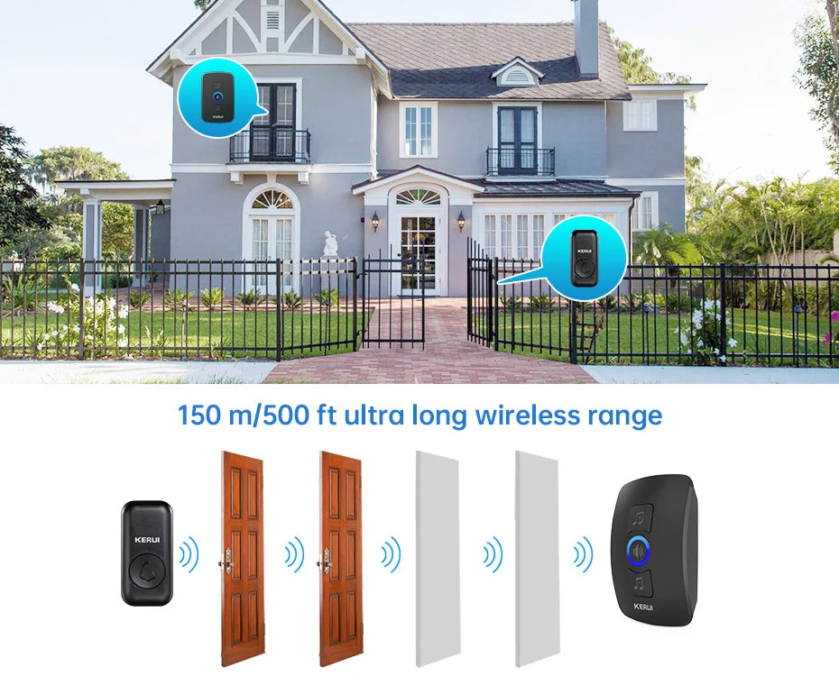 CowLost | wallets-money-clips-kerui-m525-ring-doorbell-with-touch-button-waterproof-door-bell-for-outdoor |9