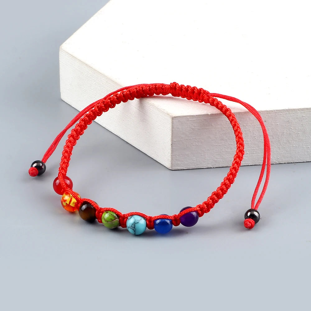 CowLost | badge-pass-holders-handmade-adjustable-7-chakra-natural-stone-beads-bracelet-6mm |29