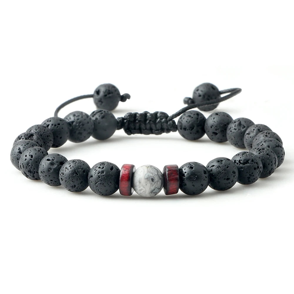 CowLost | badge-pass-holders-mens-natural-volcanic-rock-7-chakra-healing-bracelet |26