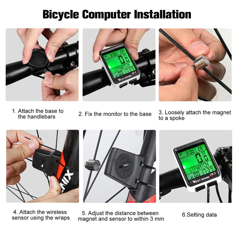 CowLost | west-biking-led-waterproof-bicycle-computer-wireless-5-language-cycling-bike-odometer-stopwatch-speedometer-2-1in-bike-computer |18